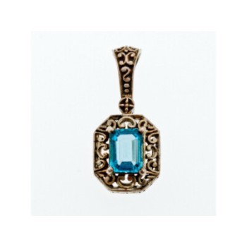 925 Sterling Silver Blue Topaz Pendant
