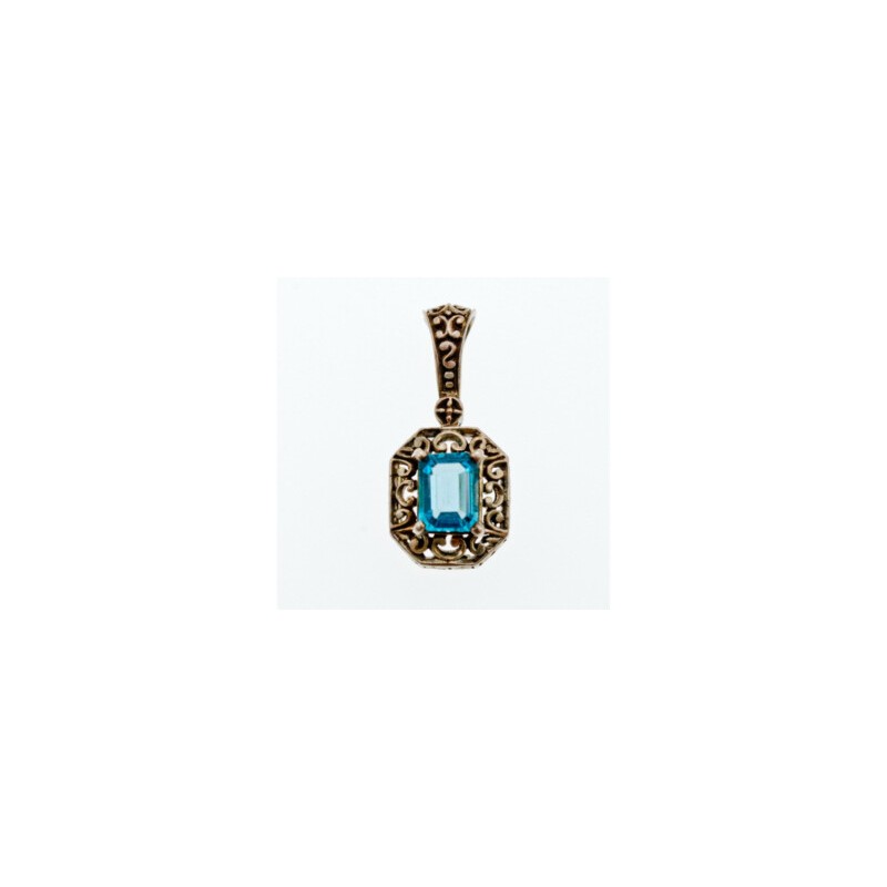 925 Sterling Silver Blue Topaz Pendant