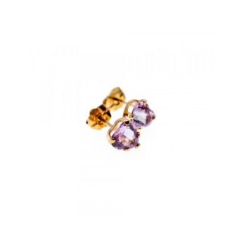 10K YELLOW GOLD TANZANITE HEARTS EARRINGS
