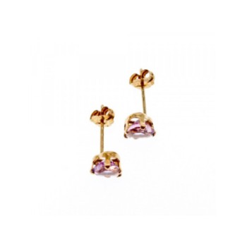 10K YELLOW GOLD TANZANITE HEARTS EARRINGS