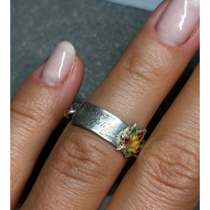 925 Sterling Silver Niagara Falls Canada Ring Size 5