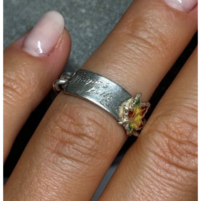 925 Sterling Silver Niagara Falls Canada Ring Size 5