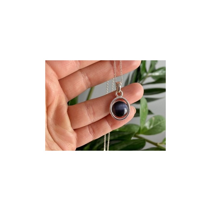 925 Sterling Silver Black Onyx Chain with Pendant