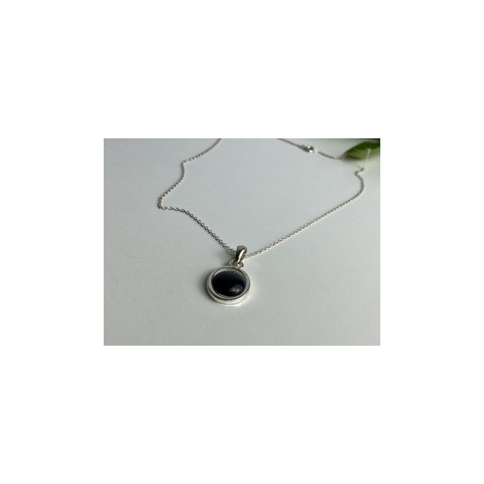925 Sterling Silver Black Onyx Chain with Pendant
