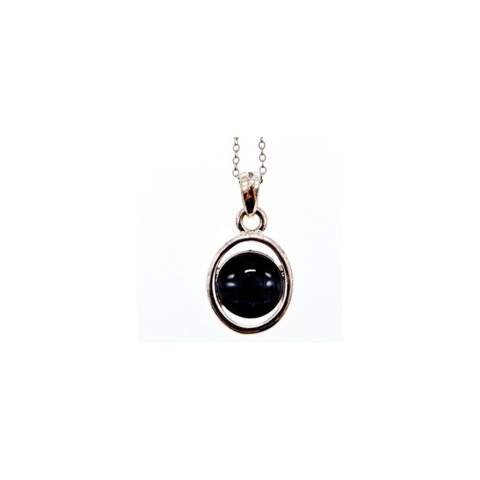 925 Sterling Silver Black Onyx Chain with Pendant