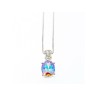 925 STERLING SILVER MULTICOLOR CZ CHAIN WITH PENDANT ITALY