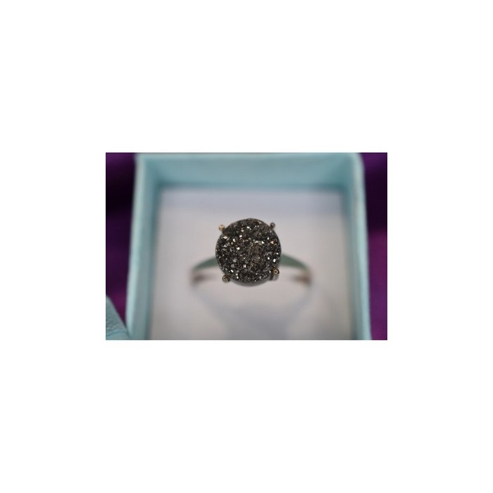 925 Sterling Silver Pyrite Ring Size 7.5