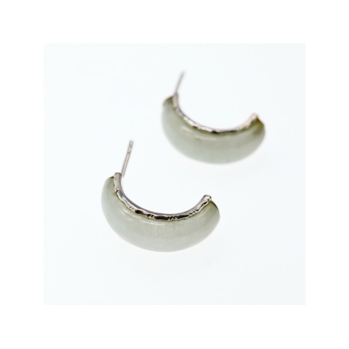 925 Sterling Silver Nephrite Stud Earrings