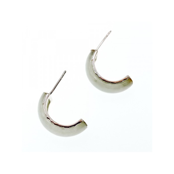 925 Sterling Silver Nephrite Stud Earrings