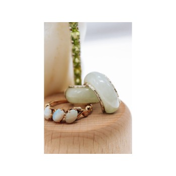 925 Sterling Silver Nephrite Stud Earrings