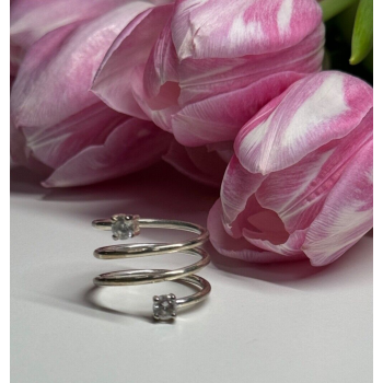 925 Sterling Silver White Spinel Ring Size 6