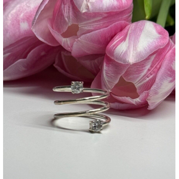 925 Sterling Silver White Spinel Ring Size 6