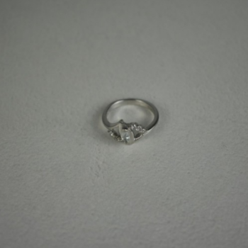 925 Sterling Silver Colorless Tourmaline (achroite) Ring Size 6.5