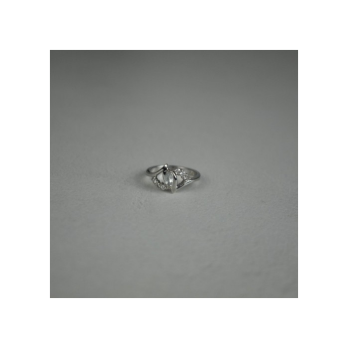 925 Sterling Silver Colorless Tourmaline (achroite) Ring Size 6.5