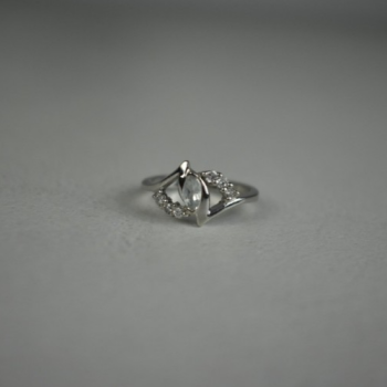 925 Sterling Silver Colorless Tourmaline (achroite) Ring Size 6.5