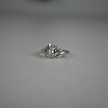 925 Sterling Silver Colorless Tourmaline (achroite) Ring Size 6.5