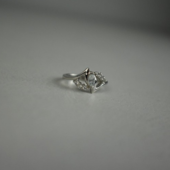 925 Sterling Silver Colorless Tourmaline (achroite) Ring Size 6.5