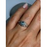 925 Sterling Silver Aquamarine Ring Size 6.5