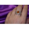925 Sterling Silver Amber Ring Size 8.5