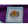 925 Sterling Silver Amber Ring Size 8.5