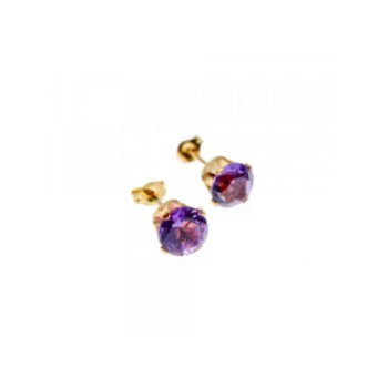 14K YELLOW GOLD AMETHYST EARRINGS