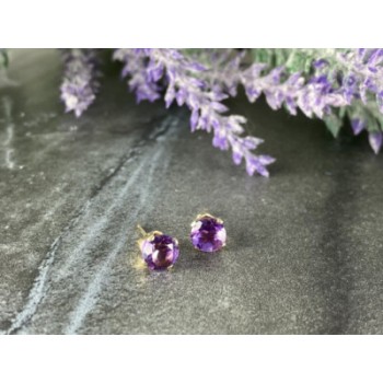 14K YELLOW GOLD AMETHYST EARRINGS
