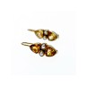 925 STERLING SILVER GOLD PLATED HELIODOR & PEARLS EARRINGS