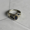 925 Sterling Silver Blue & White Sapphires Ring Size 6.5
