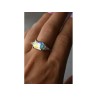 925 Sterling Silver Alpanite & CZ Ring Size 8.5
