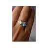 925 Sterling Silver Alpanite & CZ Ring Size 8.5