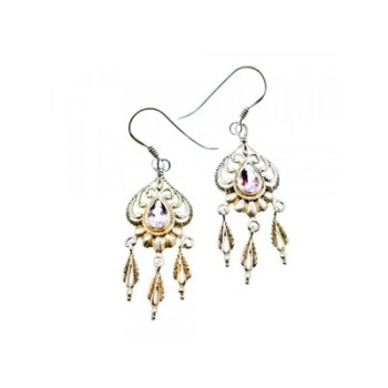 Vintage 925 Sterling Silver Amethyst Earrings