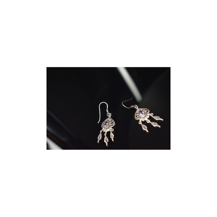 Vintage 925 Sterling Silver Amethyst Earrings