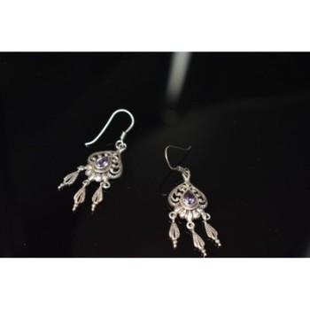Vintage 925 Sterling Silver Amethyst Earrings