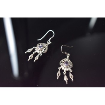 Vintage 925 Sterling Silver Amethyst Earrings