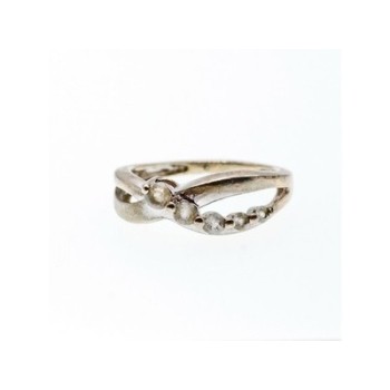 925 Sterling Silver White Topaz Ring Size 7