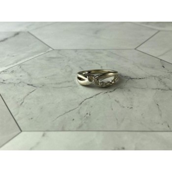 925 Sterling Silver White Topaz Ring Size 7