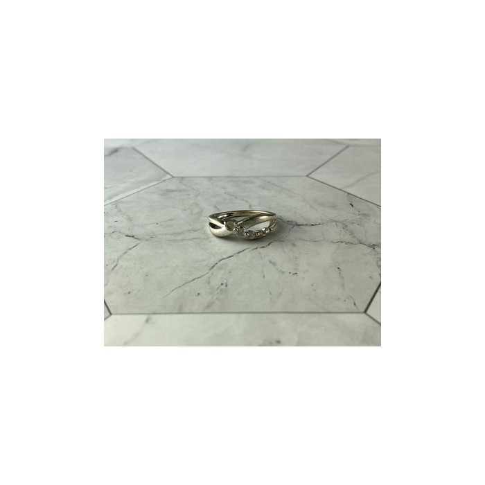 925 Sterling Silver White Topaz Ring Size 7