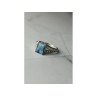 925 Sterling Silver Blue Spinel Ring Size 6.5