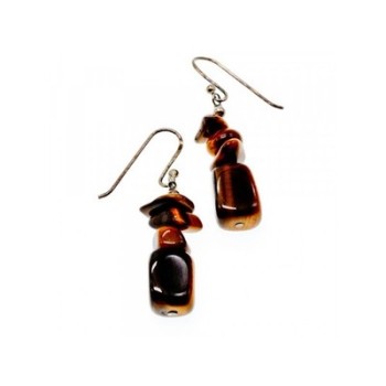 925 Sterling Silver Tiger's Eye Earrings
