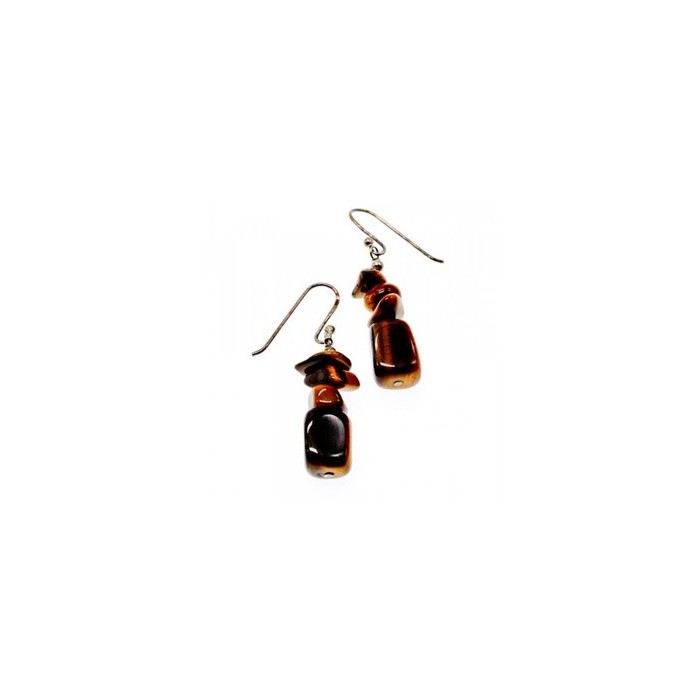 925 Sterling Silver Tiger's Eye Earrings