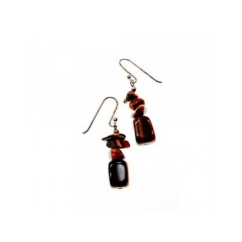 925 Sterling Silver Tiger's Eye Earrings