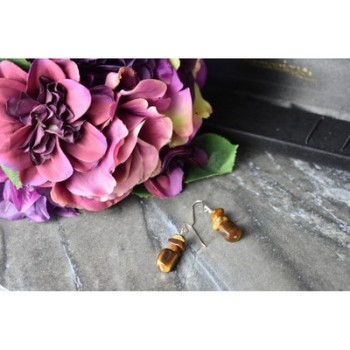 925 Sterling Silver Tiger's Eye Earrings