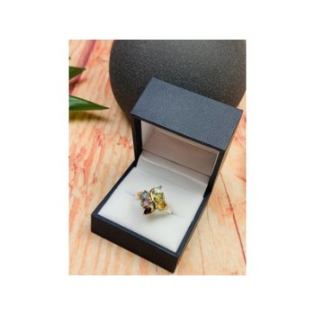 925 Sterling Silver Multi Gemstones Ring Size 9