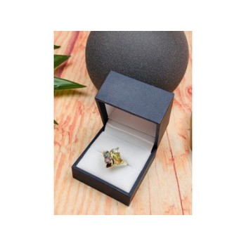 925 Sterling Silver Multi Gemstones Ring Size 9