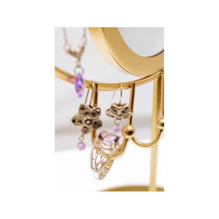 925 Sterling Silver Amethyst & Marcasites 