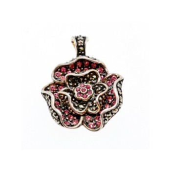 925 Sterling Silver Spinel & Marcasites 