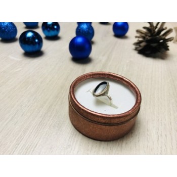 925 Sterling Silver Black Nephrite Ring Size 6.5