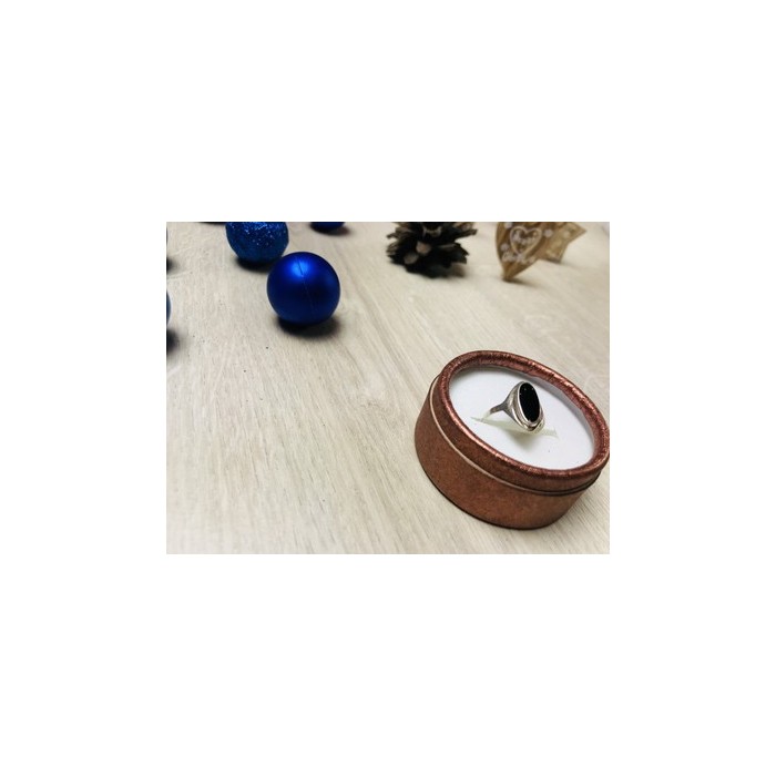 925 Sterling Silver Black Nephrite Ring Size 6.5