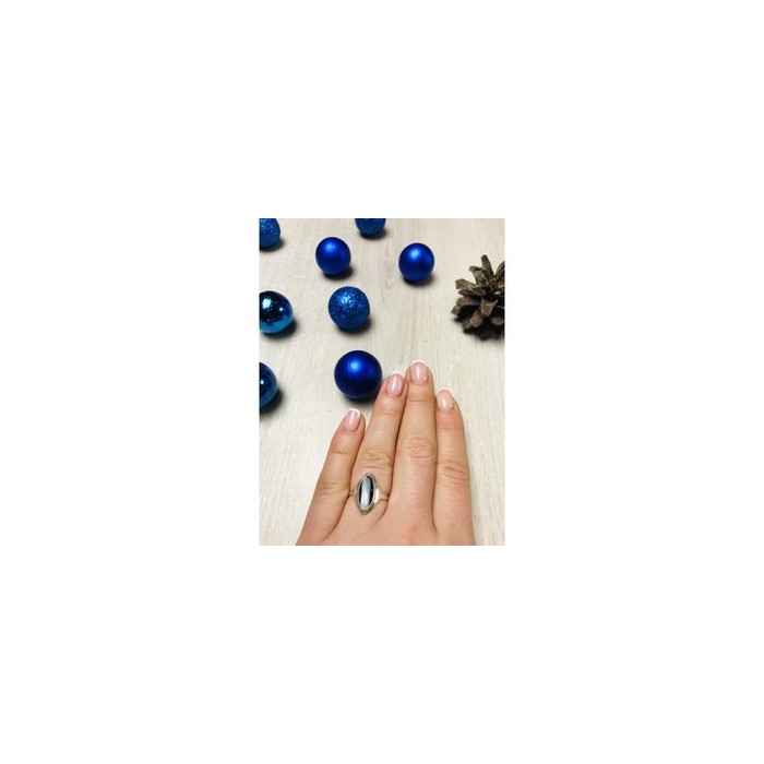 925 Sterling Silver Black Nephrite Ring Size 6.5