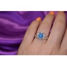 925 Sterling Silver Blue Topaz Openwork Ring Size 6.5
